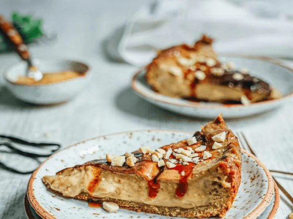 Flan crémeux à la cacahuète sans oeufs, sans lactose et sans gluten