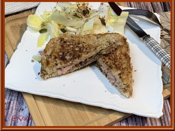 Croque monsieur aux champignons et moutarde pour changer de la recette traditionnelle du croque