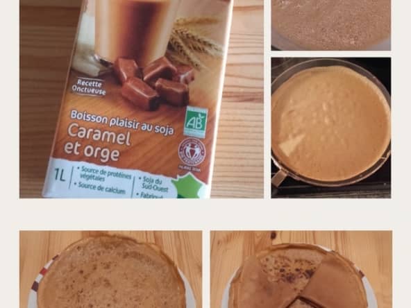 Crêpes caramel, soja et orge : des crêpes légères et sans lactose 