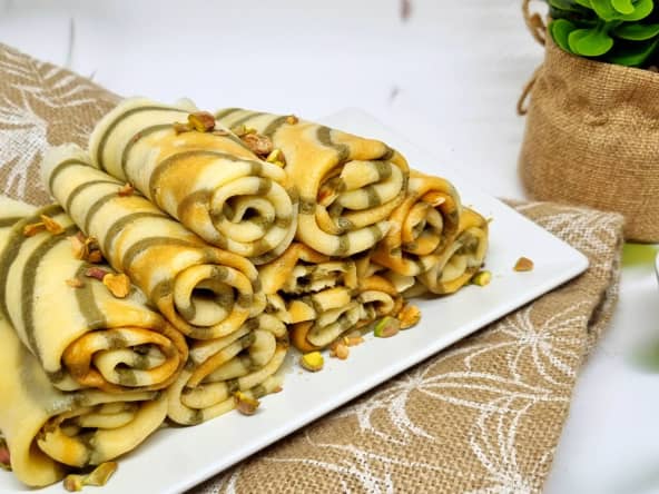 Crêpes tourbillon au thé matcha pour une chandeleur originale