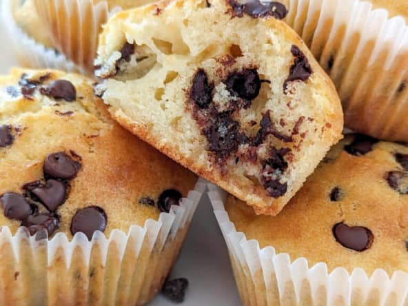 Muffins à la poire et pépites de chocolat noir, un délicieux duo