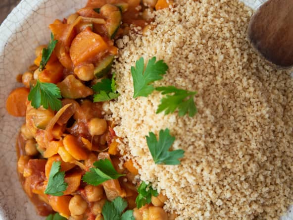 Curry de pois-chiches et légumes au lait de coco