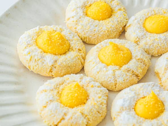 Crinkles au citron ou lemon crinkles au lemon curd
