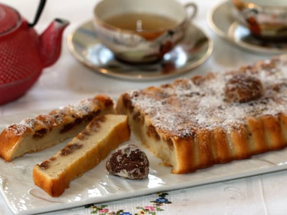 Financier aux marrons glacés et fève de tonka pour accompagner thé ou café