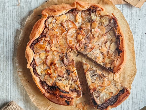 Tarte au chocolat et aux pommes sans gluten