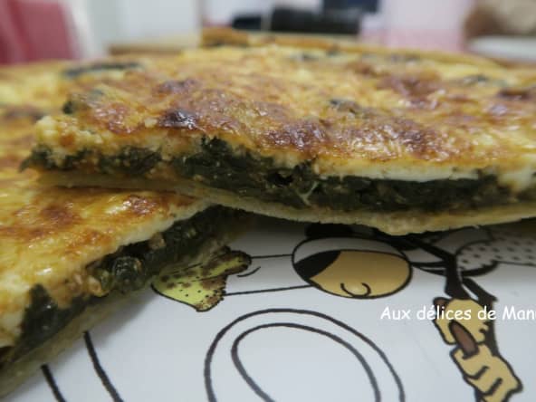 Tarte aux épinards frais à la sauce tomate