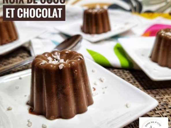 Panna Cotta noix de coco et chocolat, IG bas et vegan (au Companion ou non)