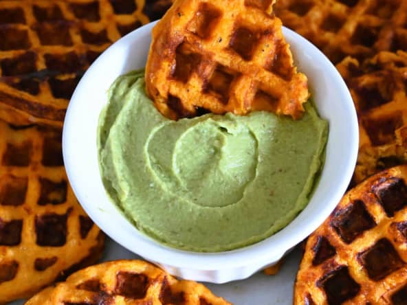 Gaufres patates douces et fromage pour apéritif dinatoire