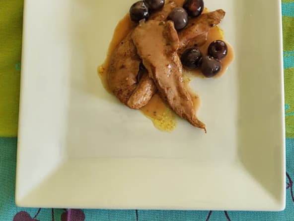 Aiguillettes de canard aux cerises amarena