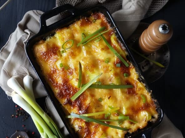 Gratin de Poireaux au Jambon blanc