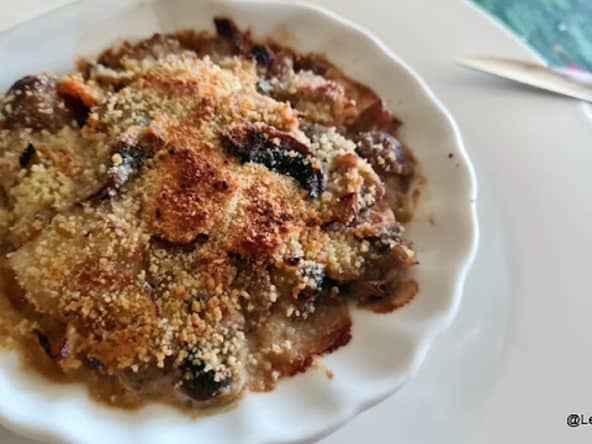 Saint Jacques gratinées aux champignons et châtaignes
