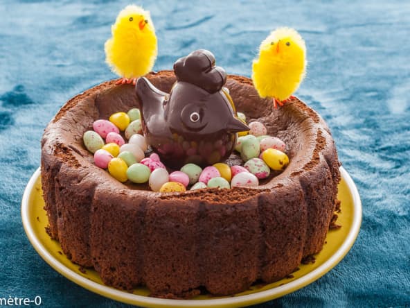 Gâteau fondant de Pâques au chocolat noir