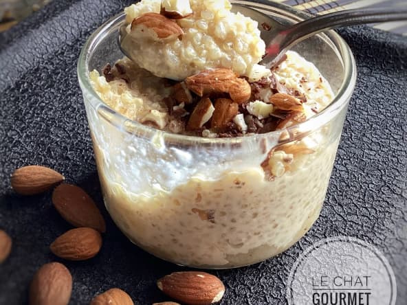 Quinoa comme un riz au lait et compotée de poires gingembre miel