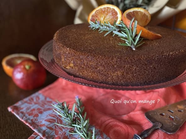 Gâteau de polenta aux oranges semi-sanguines et au miel d’oranger
