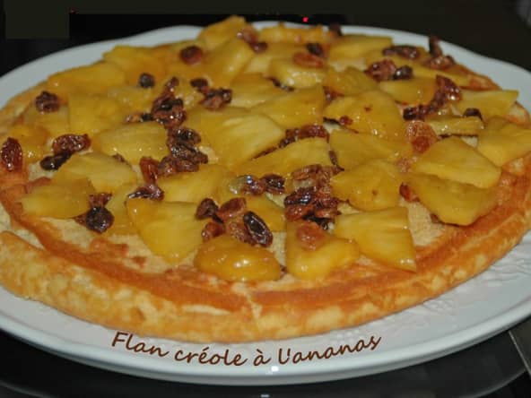Flan créole ananas rhum raisins