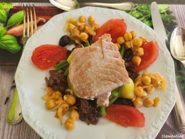 Médaillons de thon cuits au vinaigre balsamique