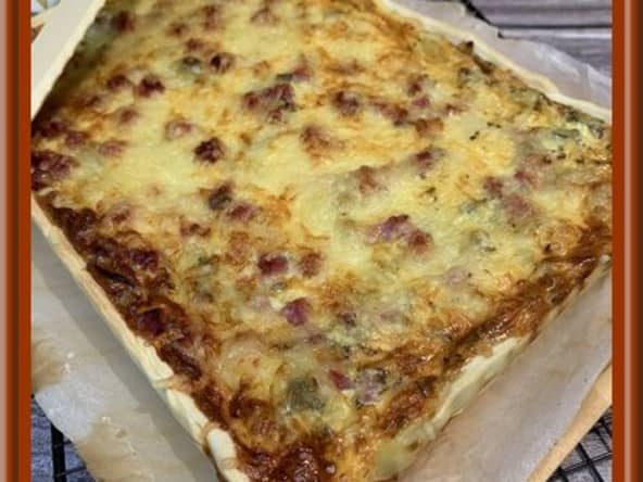 Tarte aux champignons, poireau et jambon simple et savoureuse
