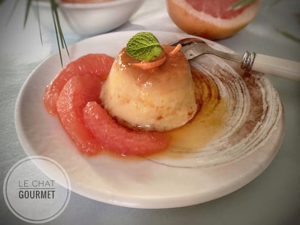 Crèmes caramel au pamplemousse rose, le dessert double saveur !