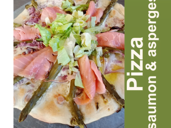 Pizza aux asperges vertes et au saumon fumé