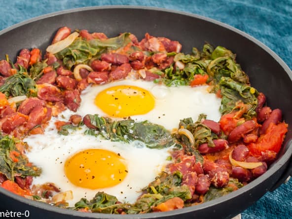 Chakchouka aux haricots rouges, tomates et cumin