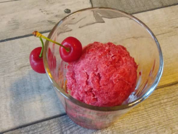 Sorbet à la cerise avec ou sans sorbetière