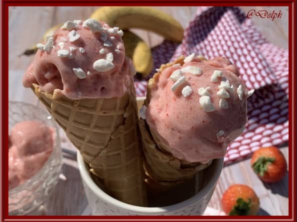 Glace fraises bananes sans sucre ajouté