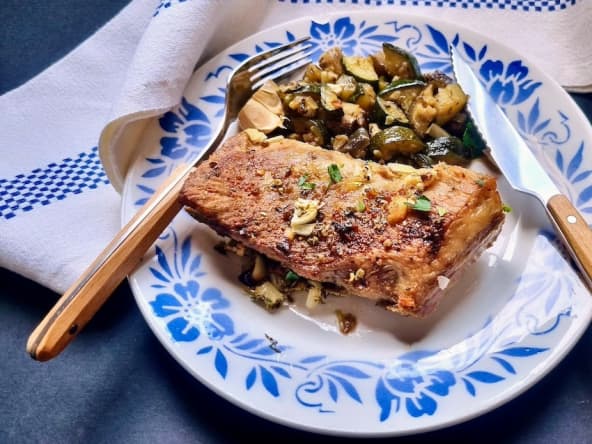 Travers de porc  au four au piment d’Espelette