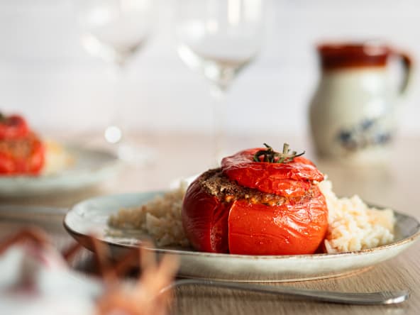 Tomates farcies vegan aux protéines de soja