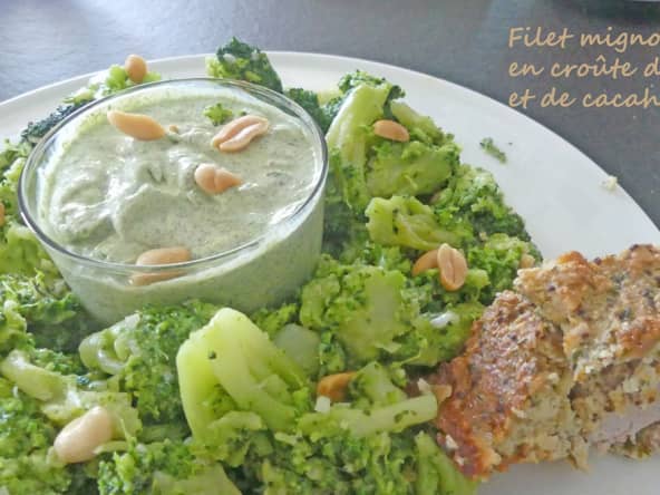 Filet mignon en croûte d'herbes et de cacahuètes (cuisson au four)