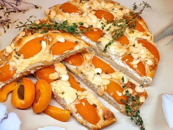 Focaccia sucrée aux abricots
