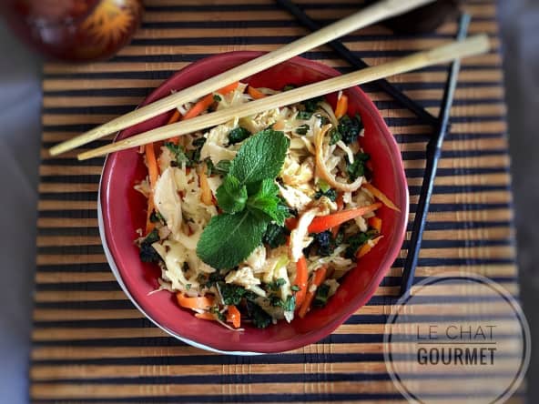 Salade vietnamienne au poulet et au chou blanc