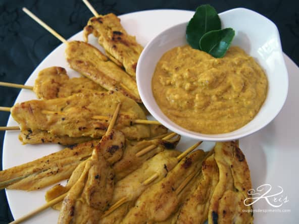 Brochettes de poulet satay parfaites pour un apéro dinatoire