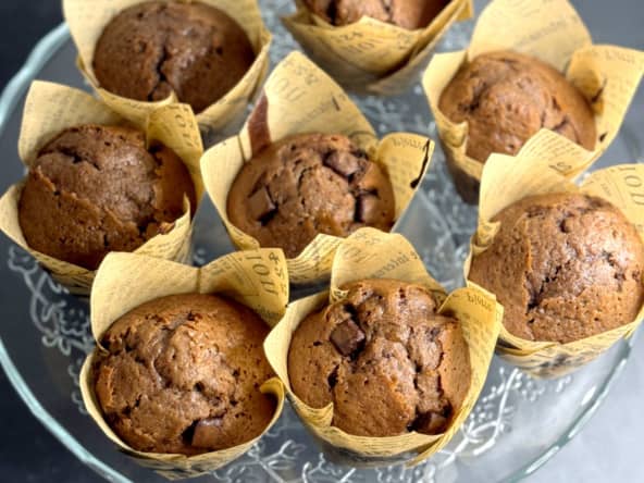 Muffins au chocolat au lait, un goûter tout doux pour la rentrée