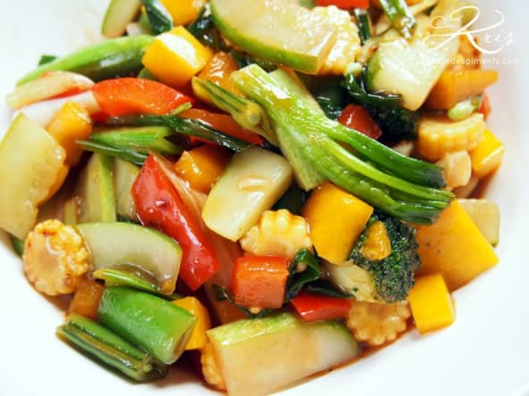 Légumes sautés au wok sauce aigre-douce
