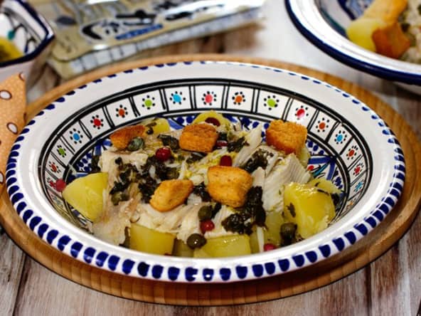 Salade tiède de raie sauce vierge inspirée d'Hélène Darroze