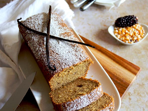 Cake de polenta vanille sans gluten ni lait ni œufs