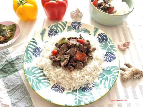 Bœuf aux poivrons façon asiatique