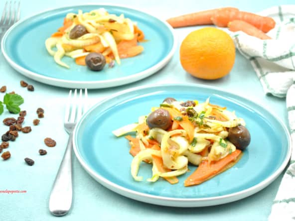 Salade fenouil et carotte, vinaigrette à l'orange