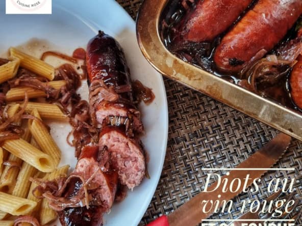 Diots de savoie et sa fondue de poireaux au vin rouge, cuisson au barbecue