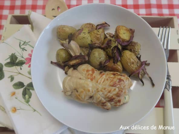 Paupiette de dinde à la ricotta aux tomates séchées, courgette, poitrine fumée et fromage - à l'Air Fryer ou au four -