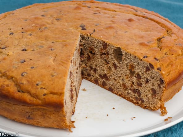 Gâteau du matin aux trois farines et pépites de chocolat