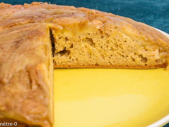 Gâteau rhubarbe litchi version tatin