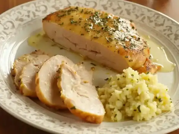 Filet de poulet mariné au citron et herbes aromatiques