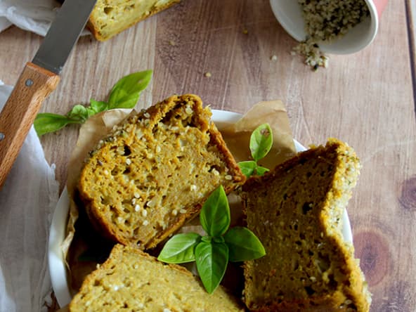 Cake salé carottes fauxmage, sans gluten lait oeuf