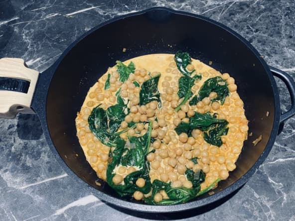 Curry de pois chiches aux épinards