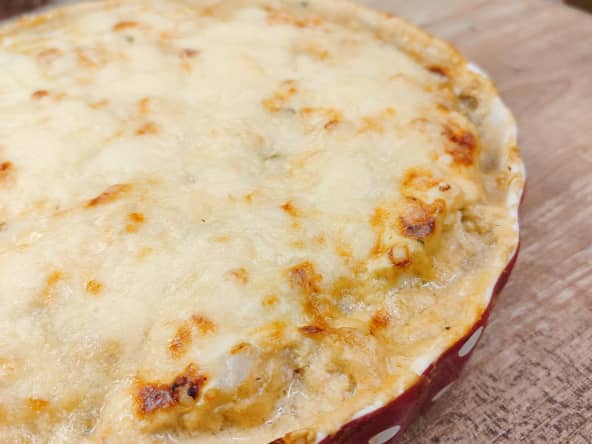 Gratin fondant de poireaux et cabillaud