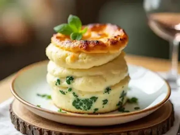 Soufflé de cardons, sauce suprême