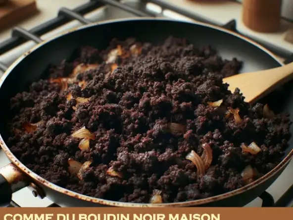 Emietté de boudin noir fait maison, une recette issue de la cuisine paysanne savoyarde