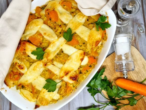 Gratin végétarien de potiron et halloumi