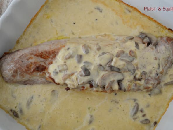 Filet mignon sauce crémeuse au morbier et aux champignons